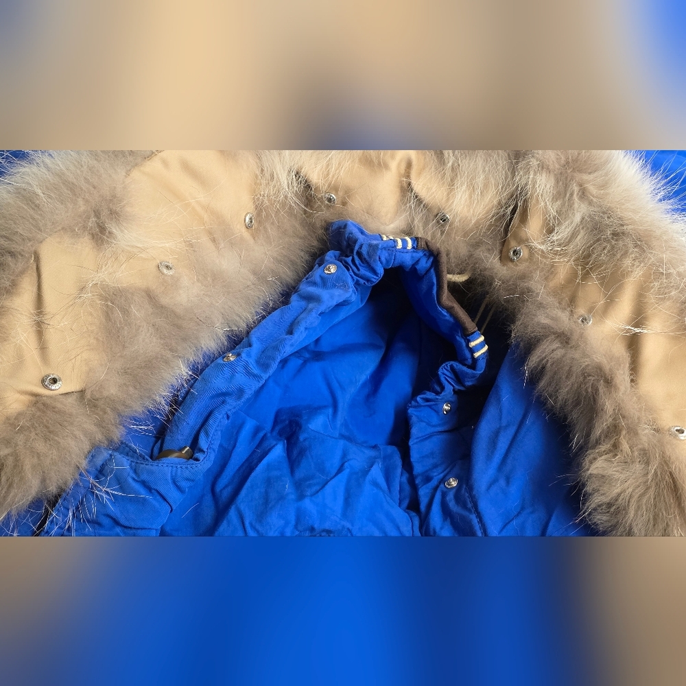 Bogner Blue Women's Ski Jacket with Fur Trim Hood Vintage Size 6 - Picture 15 of 17